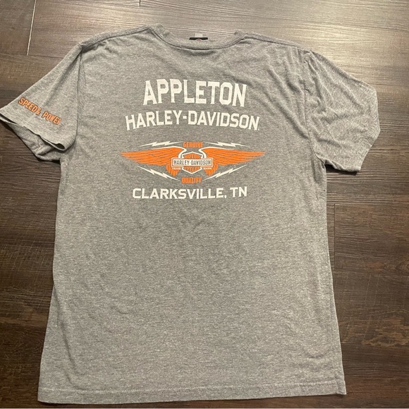VINTAGE STYLE HARLEY DAVIDSON MOTORCYCLE T-SHIRT MENS SIZE LARGE CLARKSVILLE TN - Picture 9 of 9
